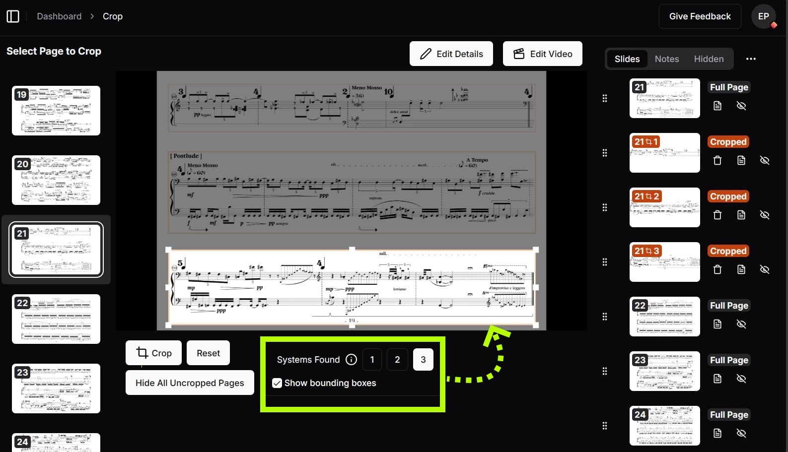 System detection and manual selection interface