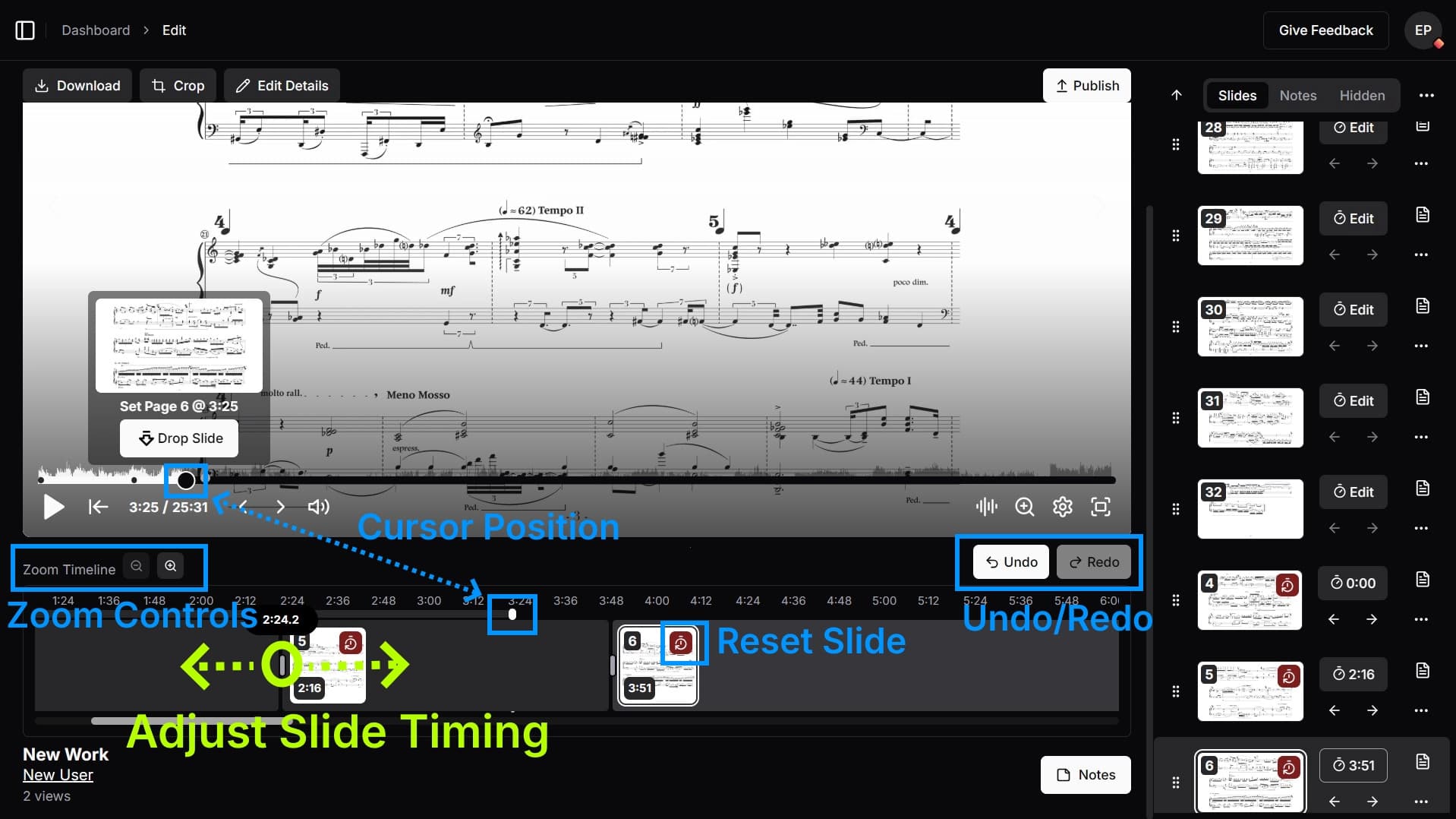 Timeline interface