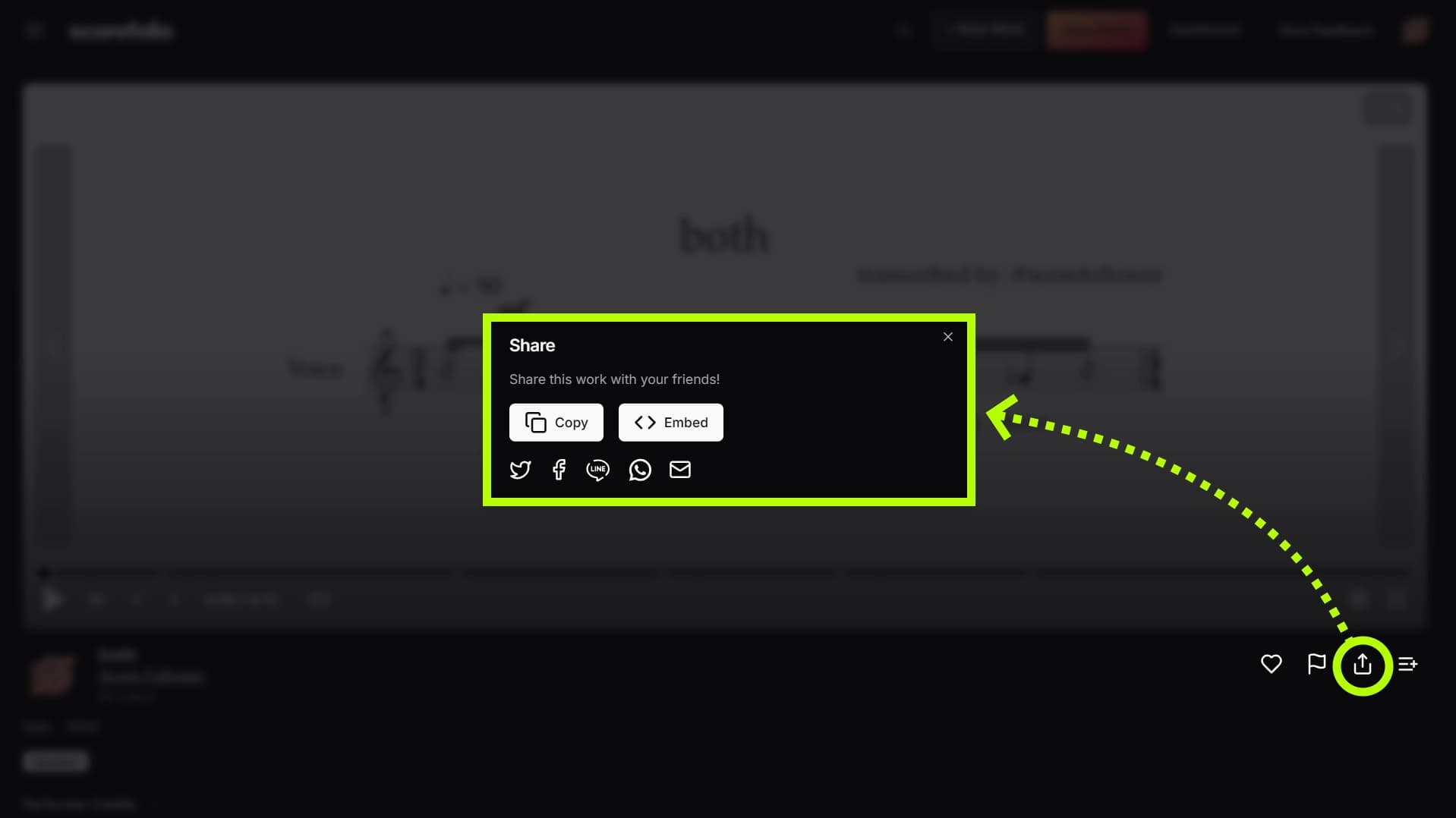 Embedding options in Scorefolio